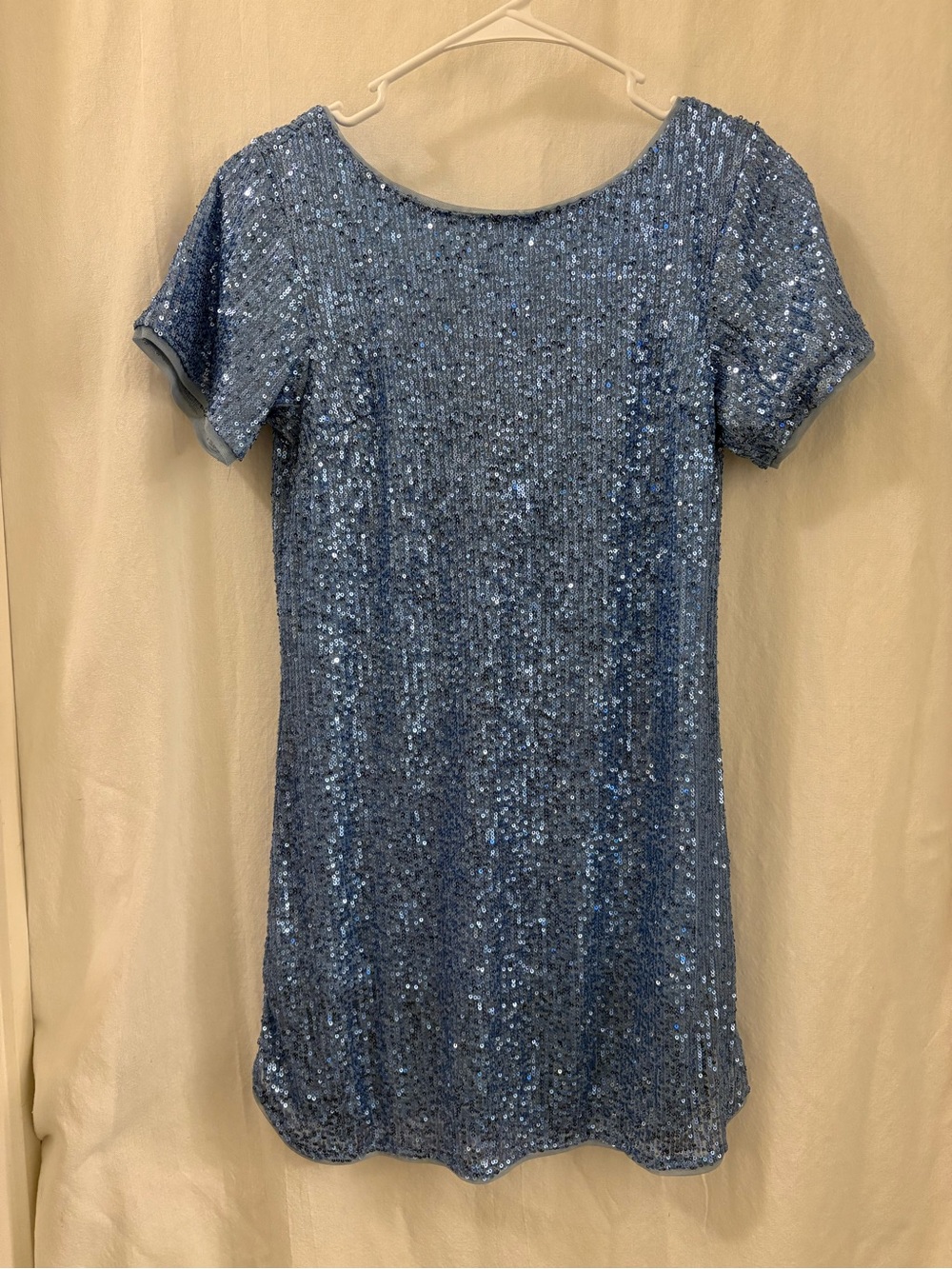 NWT Jaded Rose Blue Sequin Short Sleeve Mini Dress